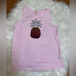 Cat & Jack Light Pink Tank with Sequin Pineapple